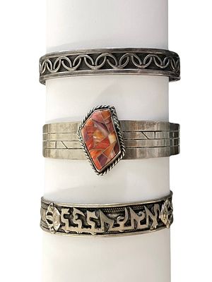 3 Sterling Silver Cuff Bracelets ~ 81.9 grams. All three for the bid: 
* Vintage Turkish silver 