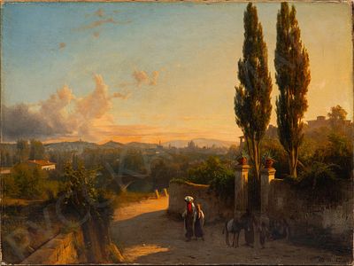 [Россика] Марко, Андраш или Андреа (1824-1895). Вид на Флоренцию от Ровеццано. 1867. Холст 