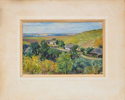 [Русское зарубежье] Суковкина Ольга Константиновна (1867-1960) (?). Летний пейзаж. 1904. Холст 