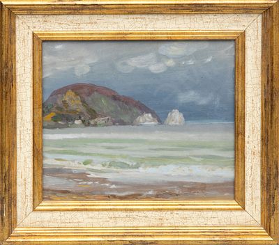 Мальцев Петр Тарасович (1907-1993). Гурзуф. 1950. Картон, масло. 24х24. Оформлена в раму. 