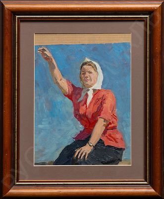 Зернова Екатерина Сергеевна (1900–1995). Этюд к картине "Цветущий сад в колхозе". 1952. 