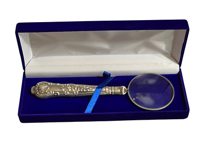 Старинная серебряная лупа. Серебряная ручка 925 пробы. 1902 год. Англия. Шеффилд. 
Мастерская 