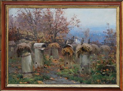 Райлян Фома Родионович (1870-1930)
"Вечер. Пасека"
. Материал: холст, масло 
Время: 1898 