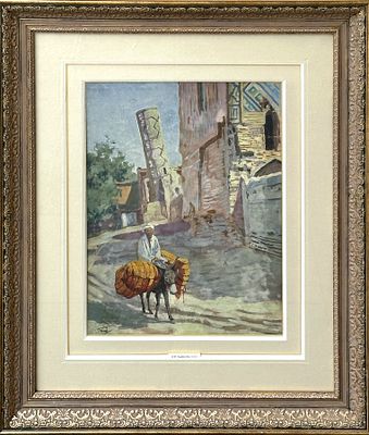 Андронов Анатолий Федорович (1869-1947)
"Самарканд". Материал: картон, темпера 
Время: 1929 