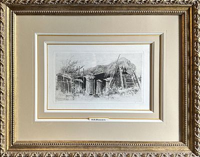 Шишкин Иван Иванович (1832-1898)
"Ульи". Материал: офорт 
Время: 1892 г. 
Размеры: 12,5х21,5 