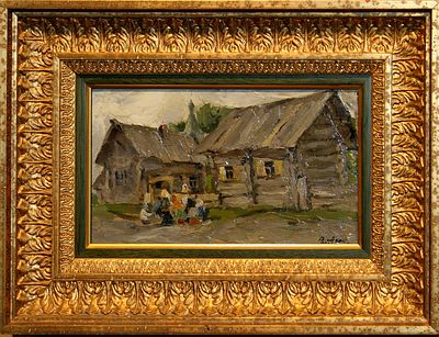 Мешков Василий Васильевич (1893 – 1963)
Парные этюды &laquo;Село под Новосибирском." 
" Дома у реки&raquo; . 