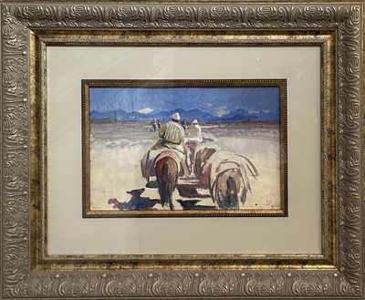 Котов Николай Георгиевич (1889-1968)
Караван в походе на реку Ак-Су. Материал: картон, масло 