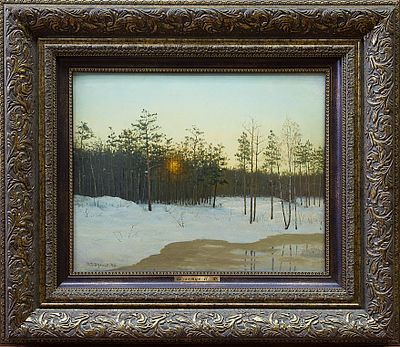 Шультце Иван Фёдорович (1874–1939)
&laquo;Ранняя весна&raquo;. . 1902 год. Картон, масло. 
Размер: 37х45,5 