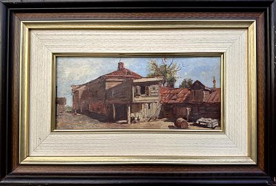 Радимов Павел Александрович (1887–1967) 
Старый дворик. 1943 год. 
картон, масло 
14х31 см. 