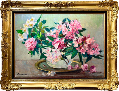 Лапшин Георгий Александрович (1885–1950).
&laquo;Натюрморт с цветами&raquo;.
1920–1930-е гг. . Холст 