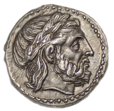 Тетрадрахма. Македонское царство. Филипп II (359-336 гг. до н.э.). Тетрадрахма. Серебро. Вес 14 