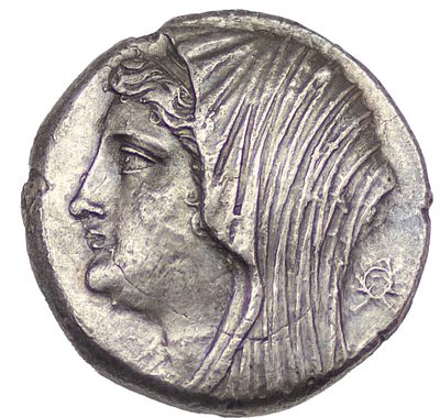 Тетрадрахма. Сицилия, город Сиракузы. Филистина, жена Гиерона II. Тетрадрахма (275-215 гг. до 