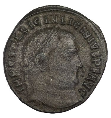 Фоллис. Римская империя. Лициний (308-324 гг.). Фоллис. Медь. Вес 3,16 г. Сохранность – VF.