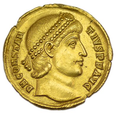 Солид. Римская империя. Констанций II (337-361 гг. н.э.). Солид. Золото. Вес 4,29 г. Сохранность 