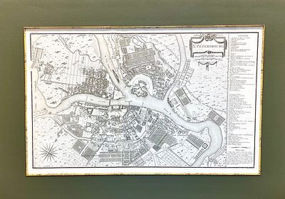 План Санкт-Петербурга. Граверы — P. F. Tardieu, Dubuisson. Резцовая гравюра на меди. План