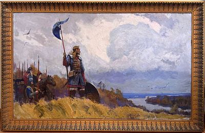 Дмитрий Гусев. Куликовская битва, или &laquo;А за Окою степь дикая…&raquo;. 2011 год. Холст, масло. Размер 