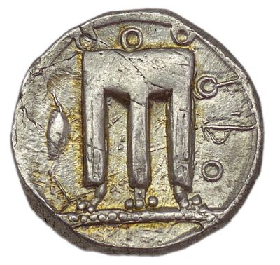 Статер. Бруттий, г. Кротон. Статер, 420-400 гг. до н.э. Серебро. Вес 8,03 г. Сохранность – XF.