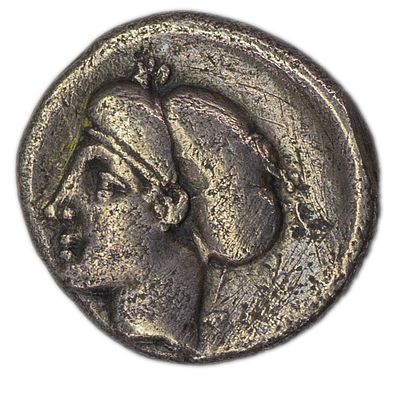 Драхма. Древняя Греция, Коринф. Драхма 350-306 гг. до н.э. Серебро. Вес 2,57 г. Сохранность – XF-.