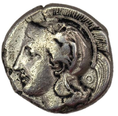 Статер. Лукания, г. Велия. Статер, 340-334 гг. до н.э. Серебро. Вес 7,22 г. Сохранность – VF+.