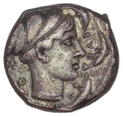 Тетрадрахма. Сиракузы. Тетрадрахма, III век до н.э. Серебро. Вес 16,80 г. Сохранность – VF+.