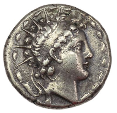 Тетрадрахма. Государство Селевкидов. Антиох VI Дионис (145-142 гг. до н.э.). Тетрадрахма. 