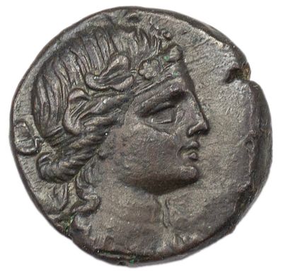 Обол. Боспорское царство. Митридат VI Евпатор. Обол 80-70 гг. до н.э. Медь. Вес 15,57 г. 