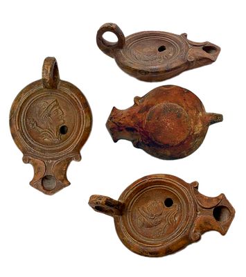 Светильник. Римская империя, Северное Причерноморье. Масляный терракотовый светильник с 