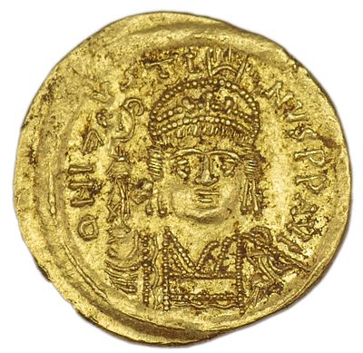 Солид. Византийская империя. Юстин I (518-527 гг.). Солид. Золото. Вес 4,44 г. Сохранность – XF.