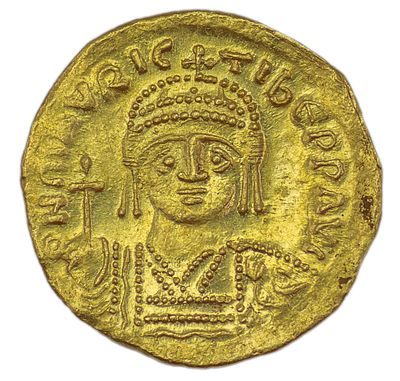 Солид. Византийская империя. Маврикий Тиберий (582-602 гг.). Солид. Золото. Вес 4,42 г. 