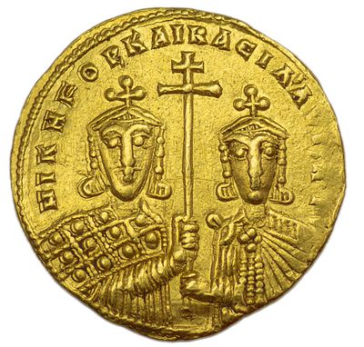 Солид. Византийская империя. Никифор II Фока и Василий II (963-969 гг.). Солид. Золото. Вес 4,28 