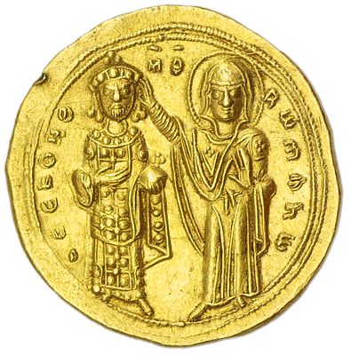 Гистаменон. Византийская империя. Роман III (1028-1034 гг.). Гистаменон. Золото. Вес 4,40 г. 