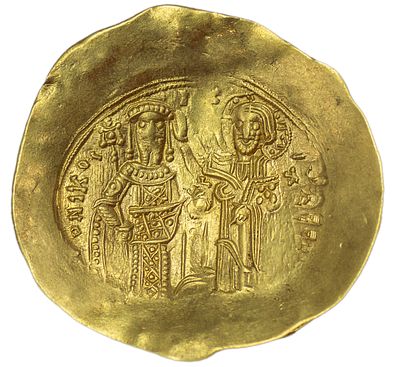 Гиперпирон. Византийская империя. Андроник I (1183-1185 гг.). Гиперпирон. Золото. Вес 4,29 г. 