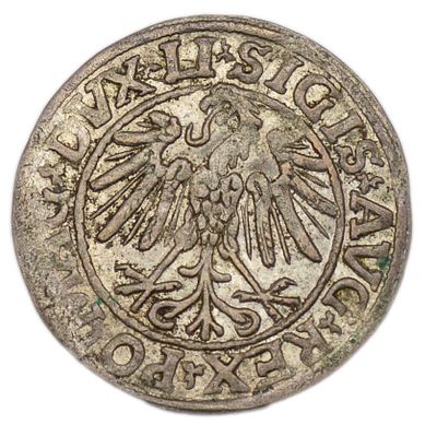 Грош. Великое княжество Литовское. Сигизмунд I (1506-1548 гг.). Грош 1547 г. Серебро. Вес 1,30 