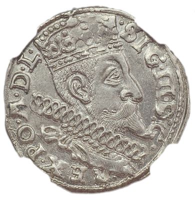 3 гроша. Речь Посполитая. Сигизмунд III (1587-1632 гг.). 3 гроша 1598 г. Быдгощ. Серебро. 