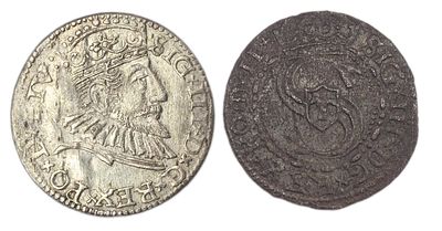 Подборка из двух монет. Речь Посполитая. Сигизмунд III (1587-1632 гг.). Подборка из двух монет: 