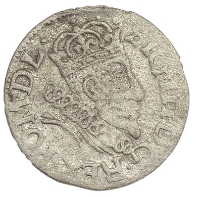 Грош. Речь Посполитая. Сигизмунд III (1587-1632 гг.). Грош 1607 г. Литва. Серебро. Вес 1,33 г. 