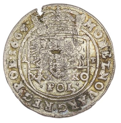 Тымф. Речь Посполитая. Ян II Казимир (1648-1668 гг.). Тымф 1665 г. Серебро. Вес 5,93 г. 