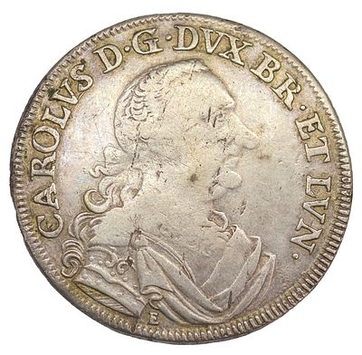 2/3 талера. Священная Римская империя. Брауншвейг-Люнебург. 2/3 талера 1765 г. Серебро. Вес 13 