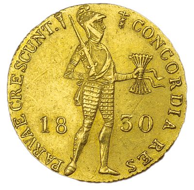 Дукат. Нидерланды. Дукат 1830 г. Имитация нидерландского дуката (подделка в ущерб обращению) 