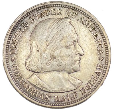 50 центов. США. 50 центов 1893 г. В память 400-летия открытия Америки Христофором Колумбом. 