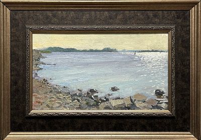 Владимир Спиридонов. Полдень. 2013 год. 
Картон, масло. Размер 20х36 см. Размер по раме 36х51,5 