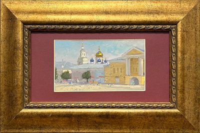 Владимир Спиридонов. Елец. 2013 год. 
Картон, масло. Размер 12х21,5 см. Размер по раме 31х47 см. 