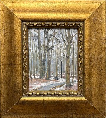 Владимир Спиридонов. Останкино. 2017 год. 
Картон, масло. Размер 18х14,2 см. Размер по раме 