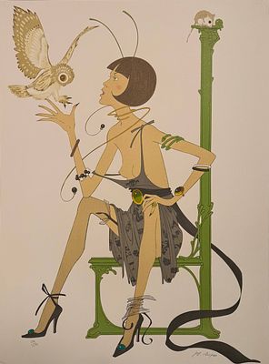 Филипп Анри Нойер (1917-1985). "Нужен совет". Бумага, литография. Внизу справа подпись автора 