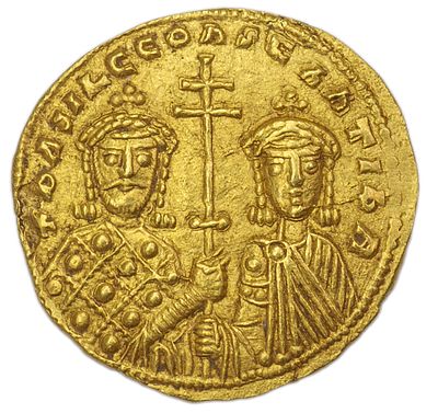Солид. Византийская империя. Василий III и Константин VIII (976-1025). Солид. Золото. Вес 4,36 