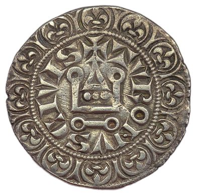 Гро турнуа. Франция. Филипп IV Красивый. Гро турнуа (турский грош), 1290-1295 гг. Серебро. Вес 4 