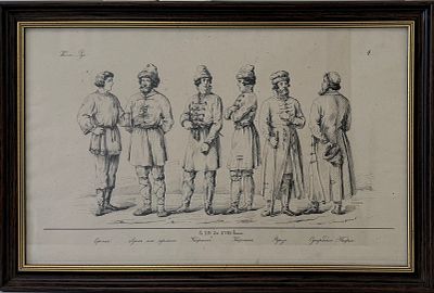 Русские костюмы с XIV до XVIII века: сорочка, азям или сермяга, кафтан, кафтан, ферезь 