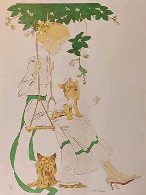 "Близнецы". Бумага, литография. Филипп Анри Нойер (1917-1985). "Близнецы". Бумага, литография. 