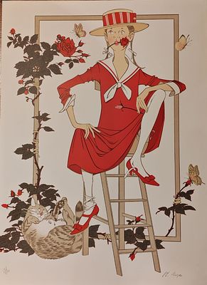 "Бунтовщица". Бумага, литография. Филипп Анри Нойер (1917-1985). "Бунтовщица". Бумага 
