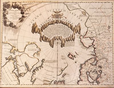 Карта Арктических земель. Винченцо Мария Коронелли. Венеция, 1690-е гг. Бумага верже 